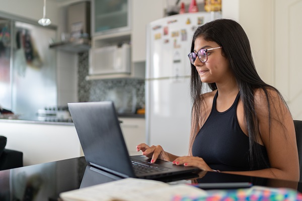 Young woman at laptop